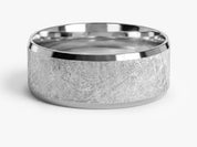 8mm Ice Matte Brushed Beveled Edge Wedding Band