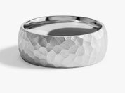8mm Hammered Dome Wedding Band