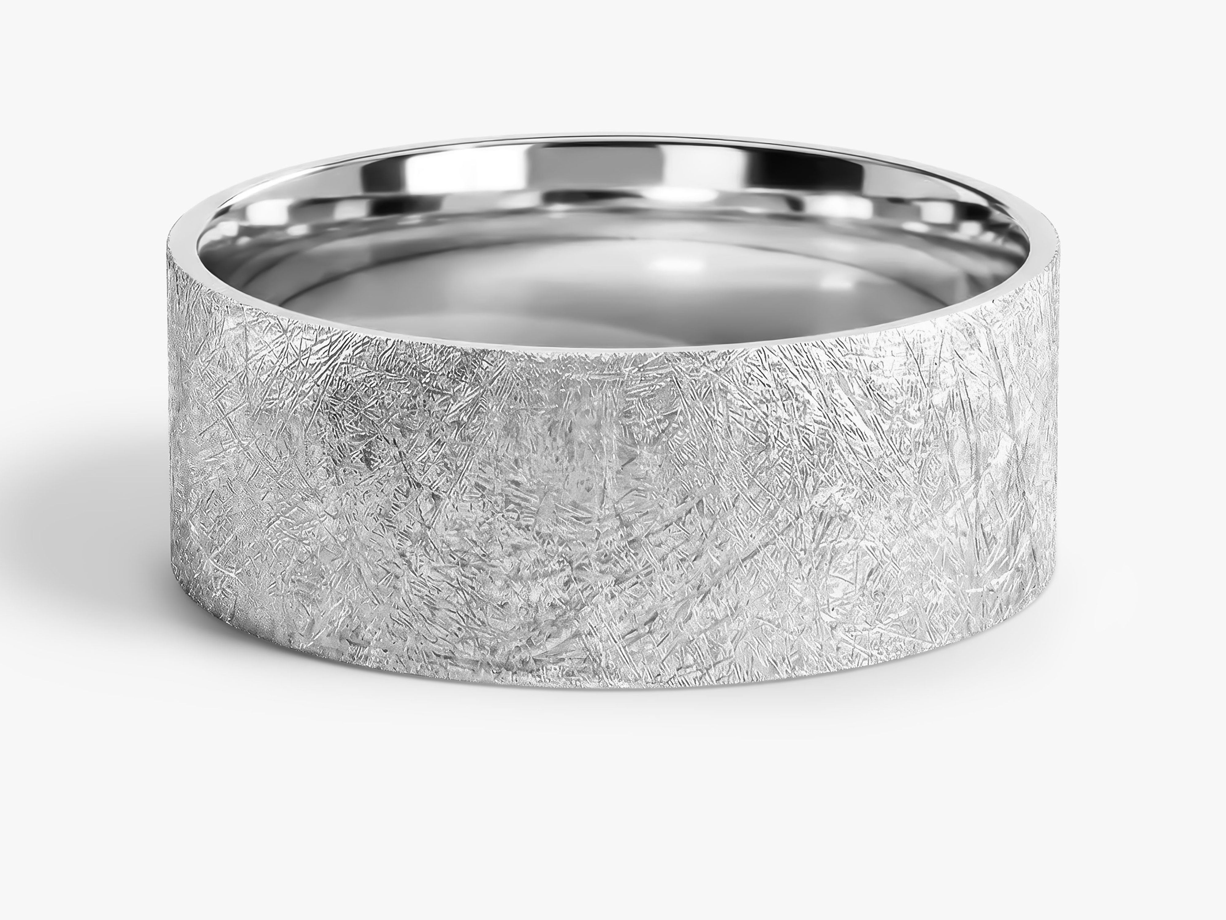 8mm Flat Wedding Band with Ice Matte Finish