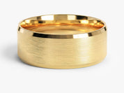8mm Beveled Edge Wedding Band - Matte Brushed