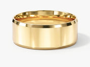 8mm Polished Beveled Edge Wedding Band