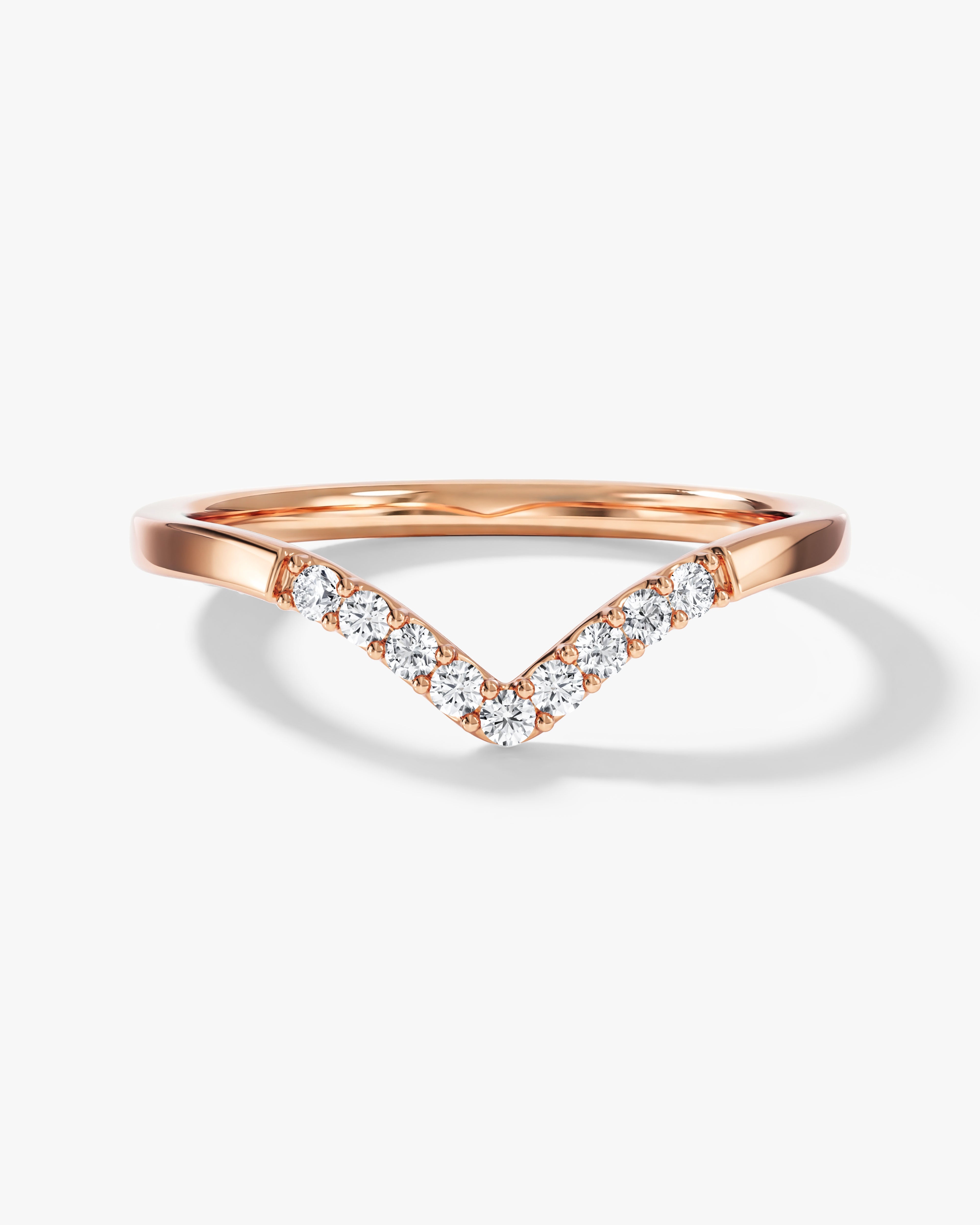 Nine-Stone Curved Wedding Band