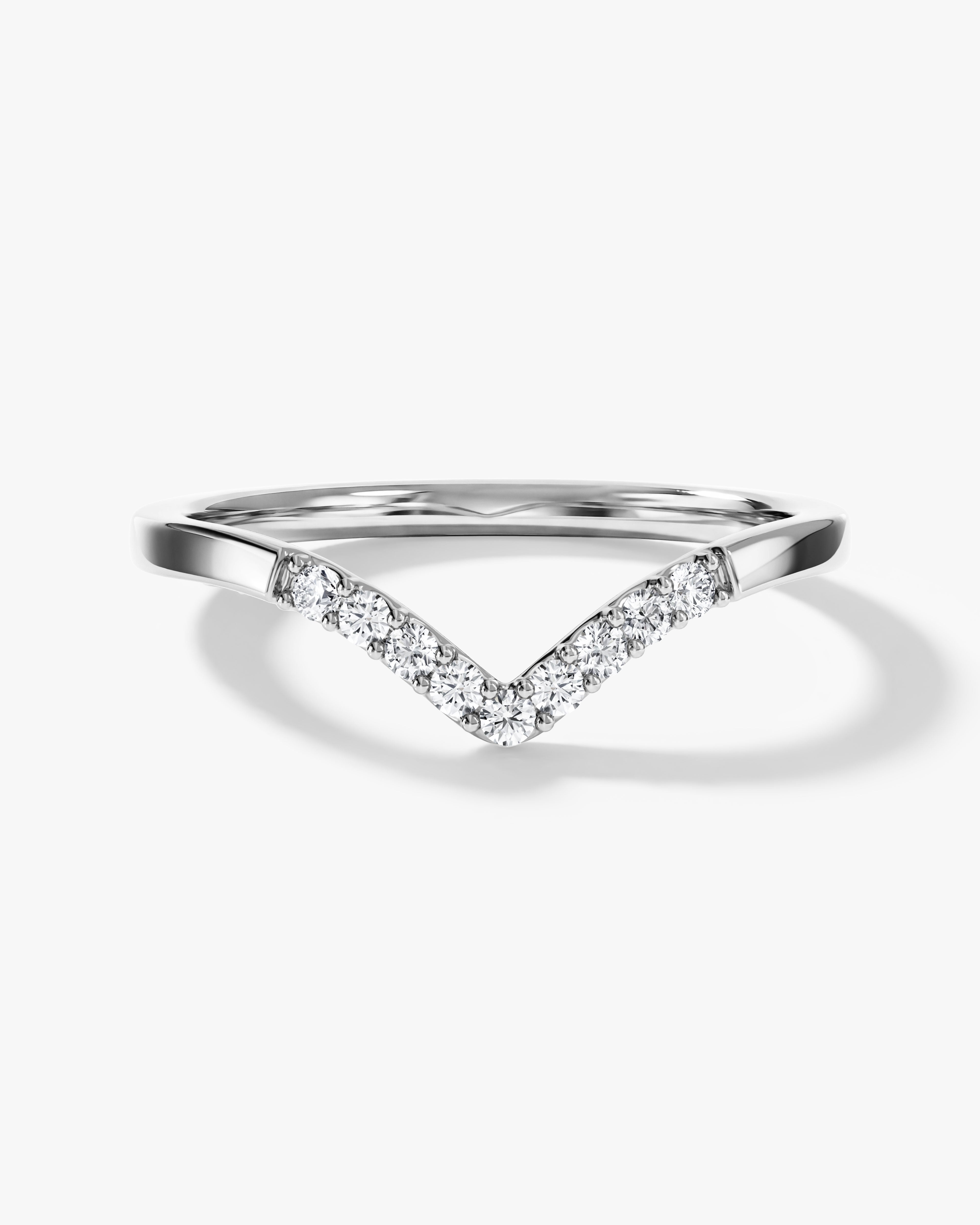 Nine-Stone Curved Wedding Band
