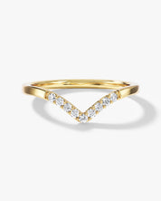 Nine-Stone Curved Wedding Band