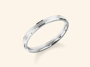 2mm Beveled Edge Wedding Band - Matte Brushed