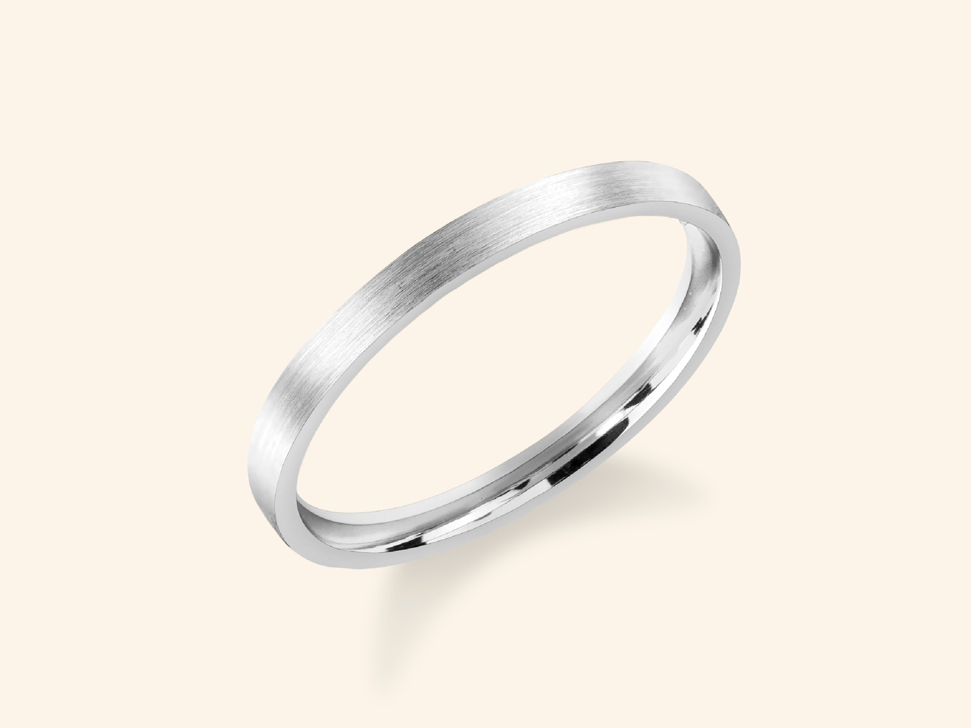 2mm Flat Wedding Band - Matte Brushed