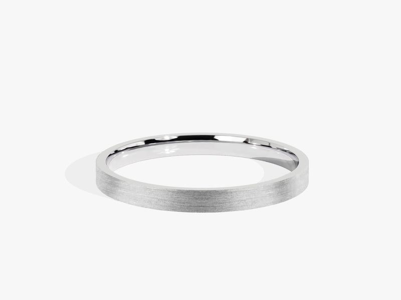 2mm Classic Flat Wedding Band - Matte Brushed