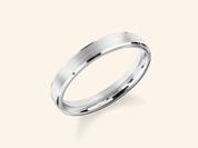 3mm Beveled Edge Wedding Band - Matte Brushed