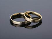 3mm Beveled Edge Wedding Band - Matte Brushed