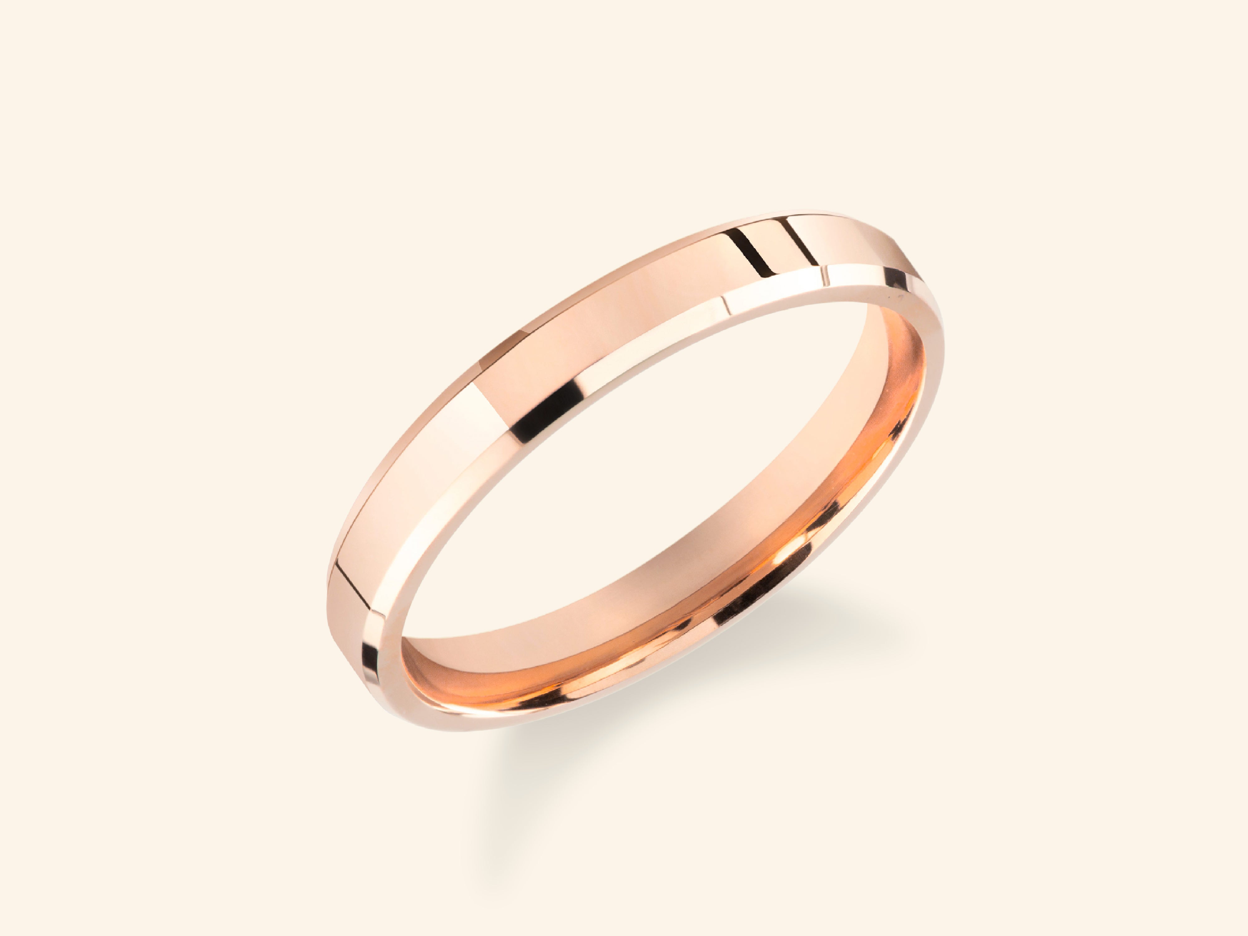 3mm Beveled Edge Wedding Band