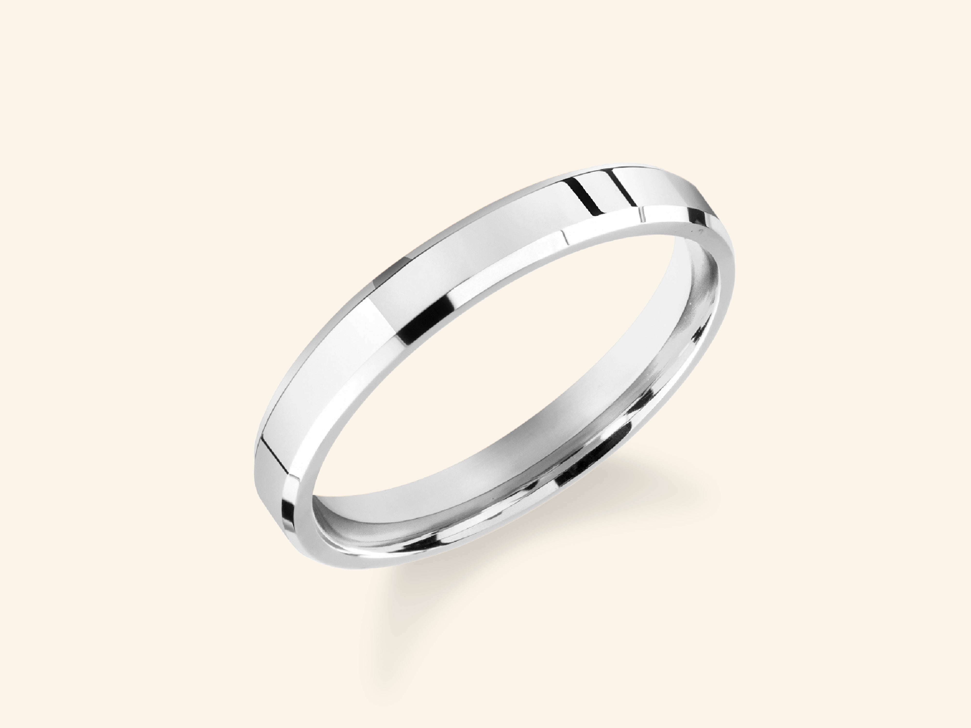 3mm Beveled Edge Wedding Band