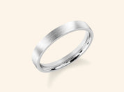 3mm Flat Wedding Band - Matte Brushed