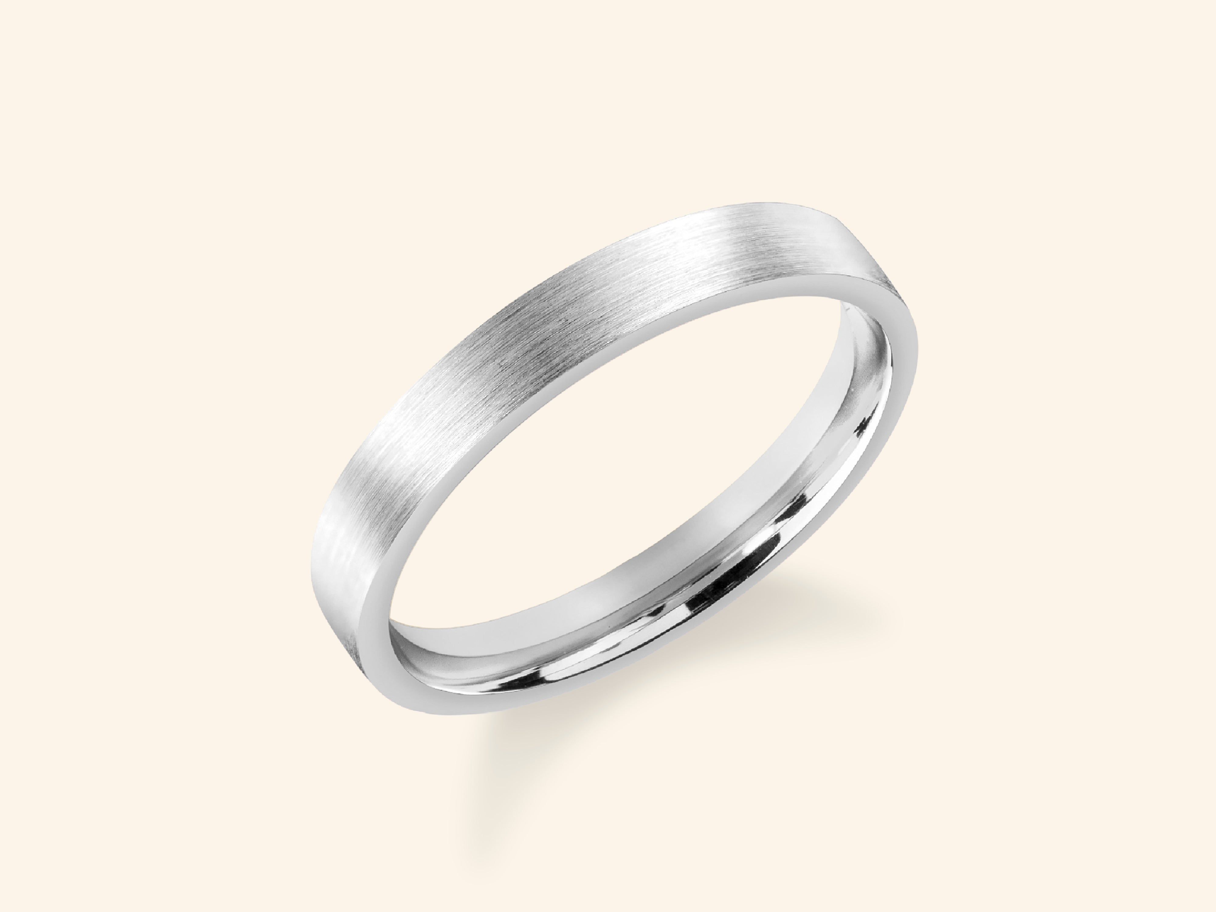 3mm Flat Wedding Band - Matte Brushed