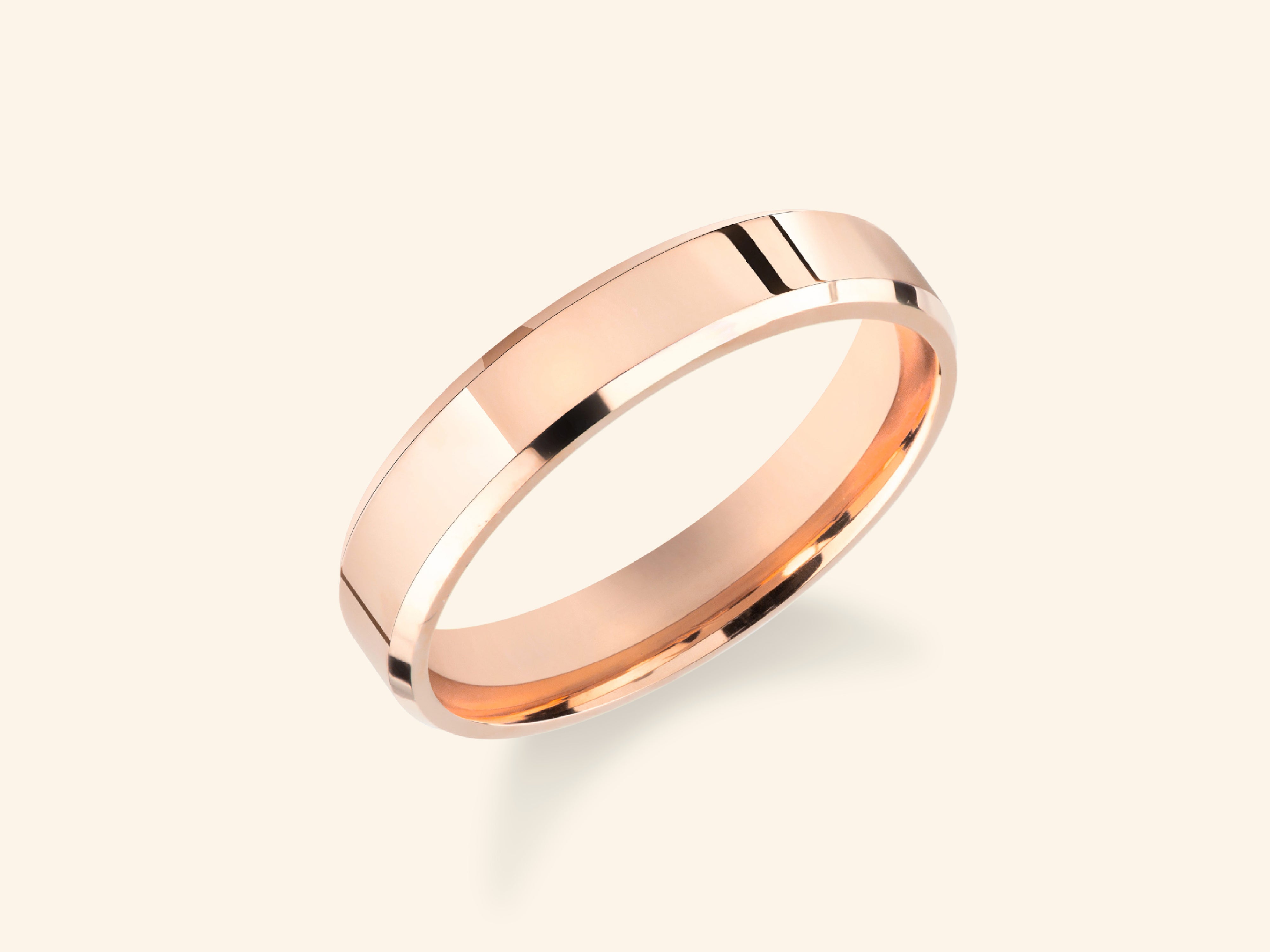 4mm Beveled Edge Wedding Band