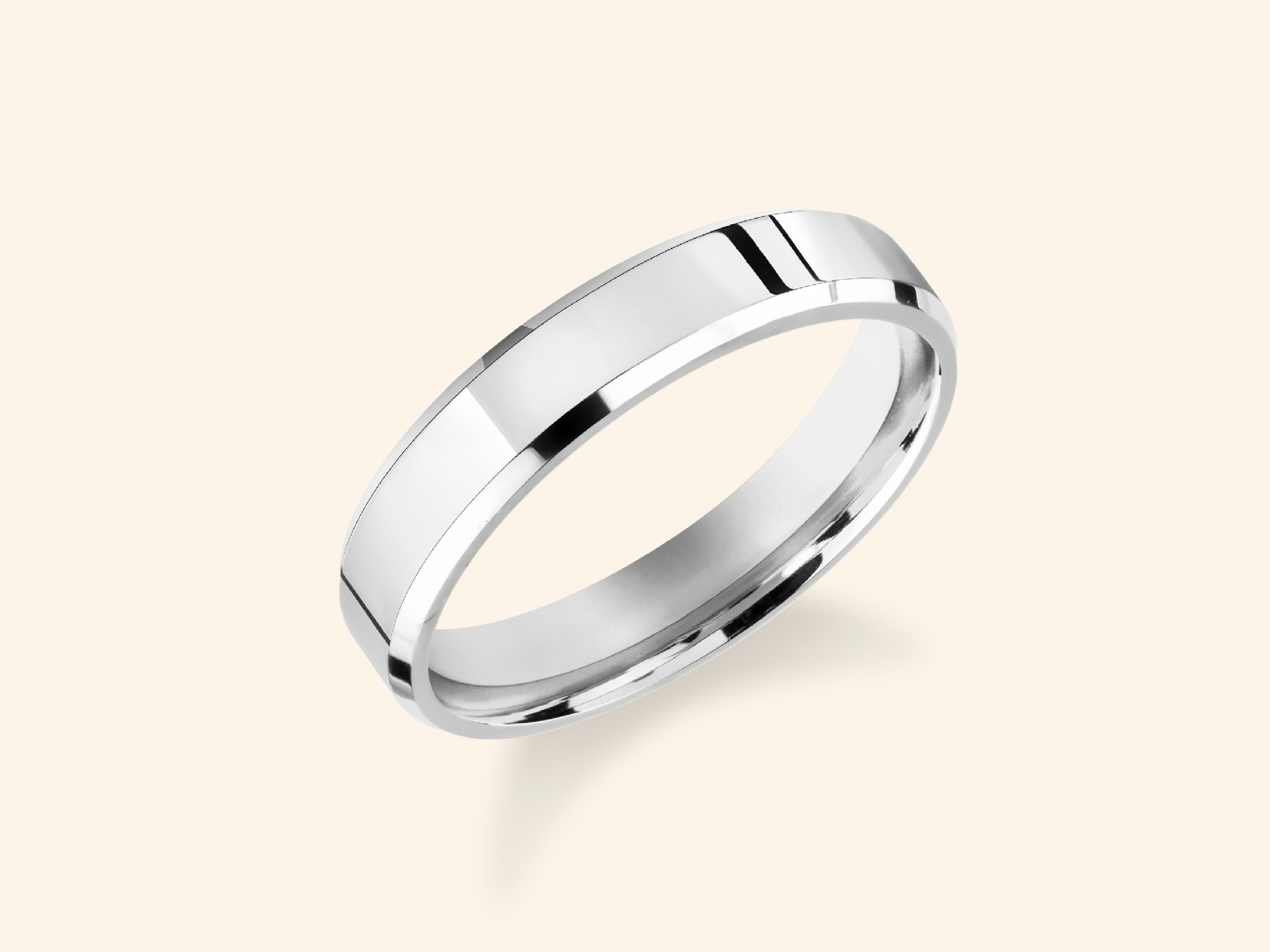4mm Beveled Edge Wedding Band