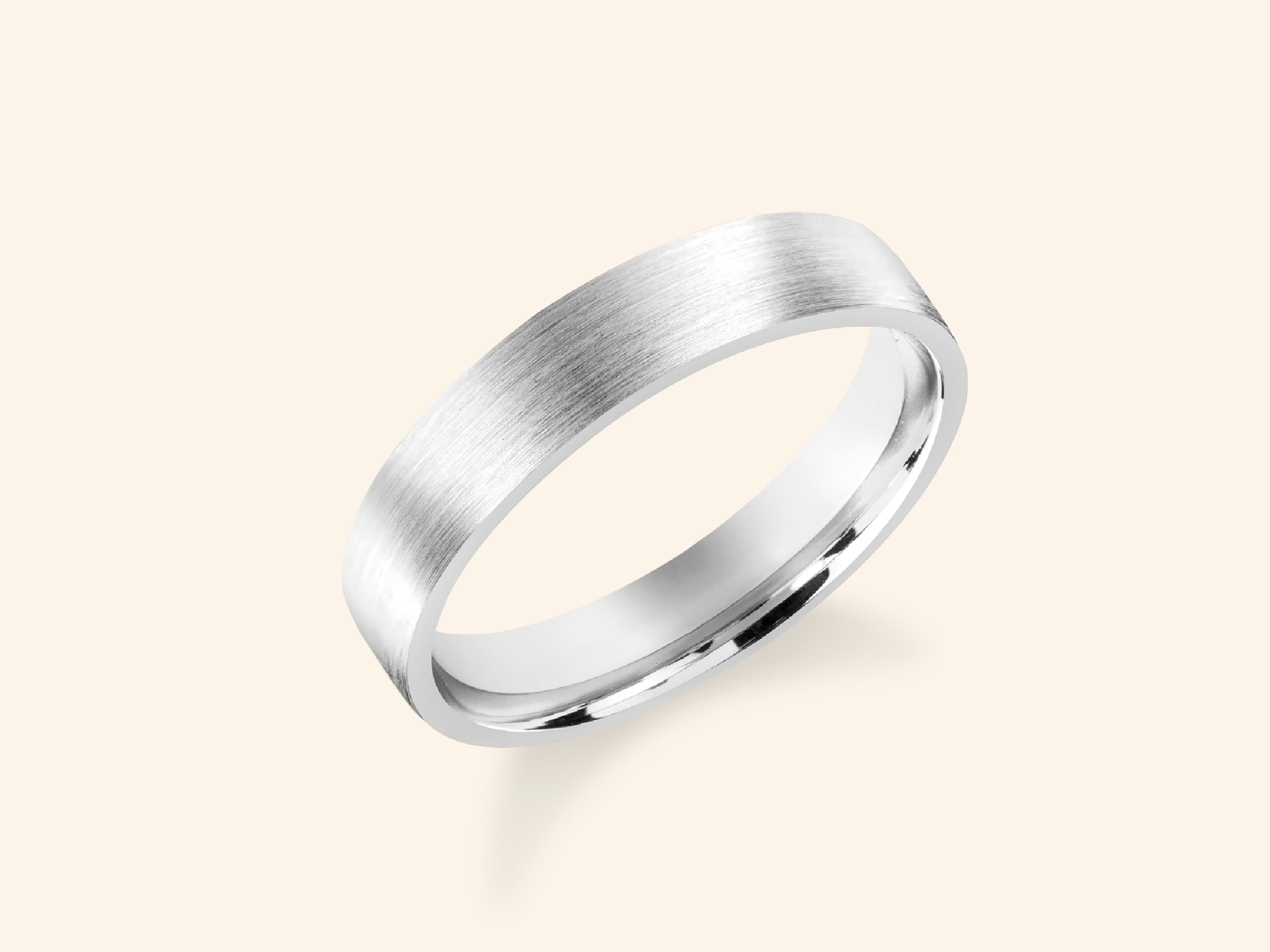 4mm Flat Wedding Band - Matte Brushed