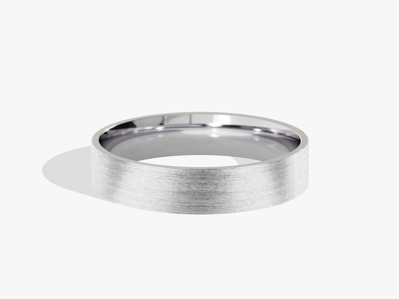 4mm Classic Flat Wedding Band - Matte Brushed