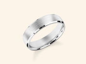 5mm Beveled Edge Wedding Band - Matte Brushed