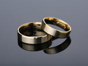 5mm Beveled Edge Wedding Band - Matte Brushed