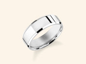 6mm Beveled Edge Wedding Band