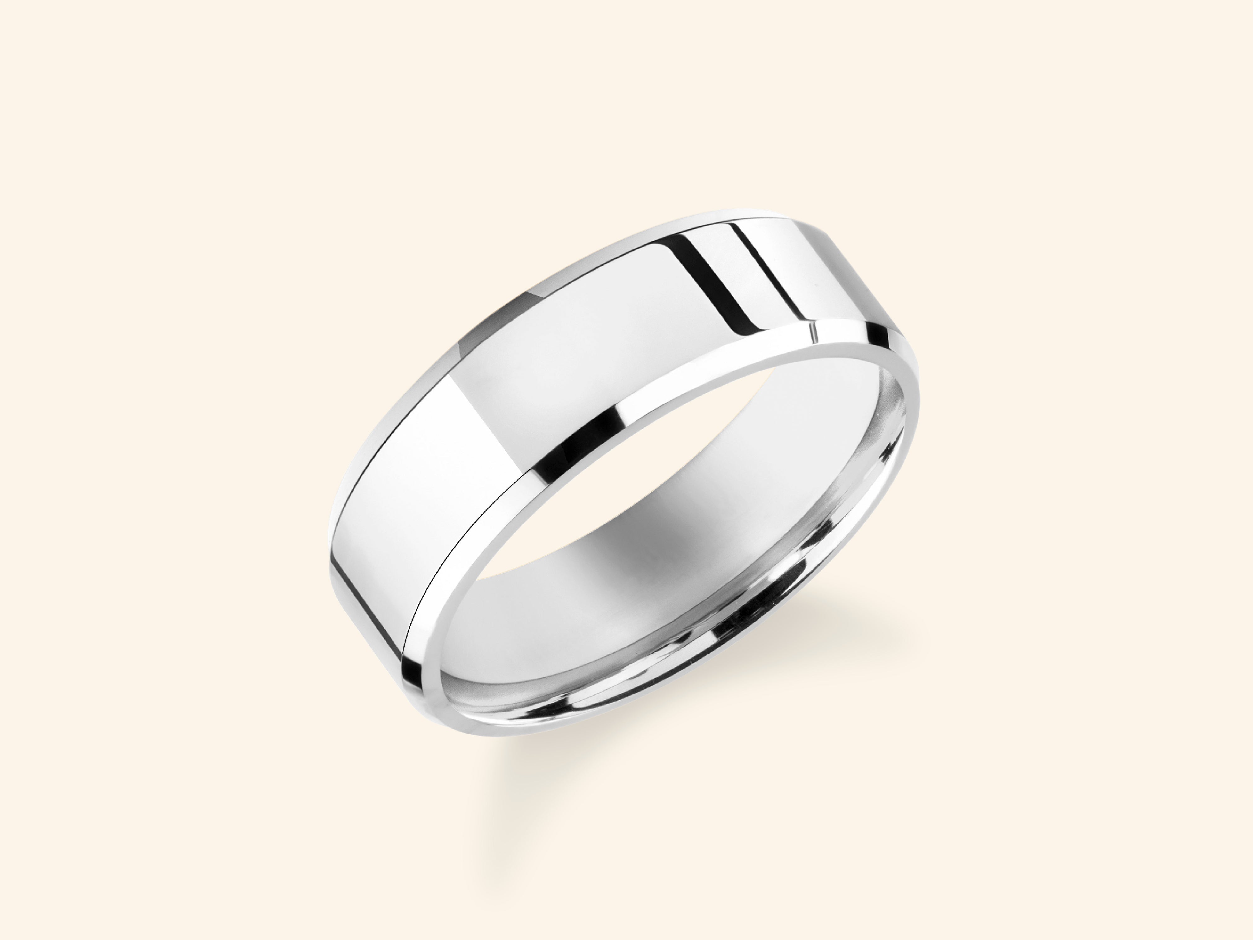 6mm Beveled Edge Wedding Band