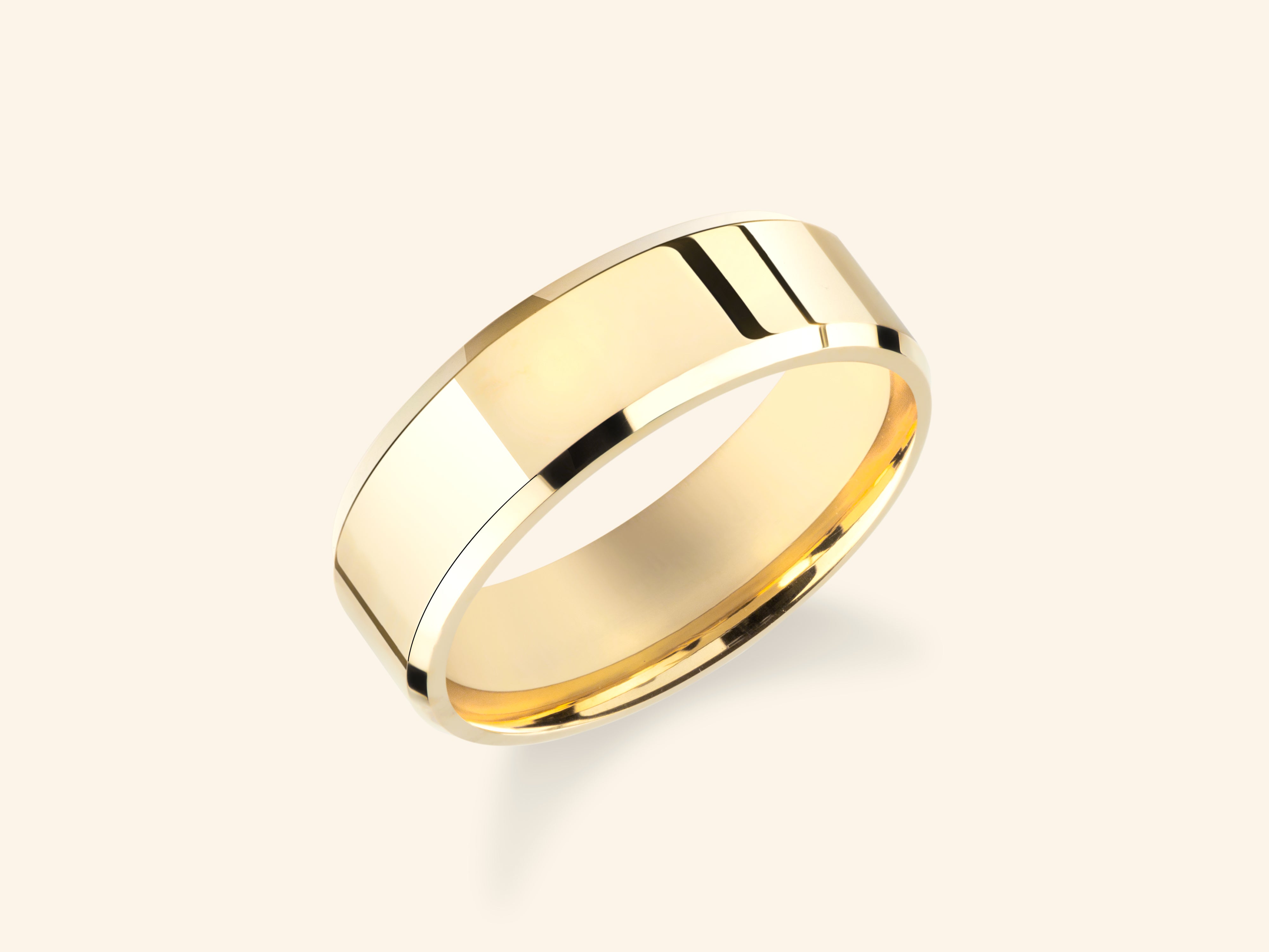 6mm Beveled Edge Wedding Band
