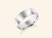 6mm Flat Wedding Band - Matte Brushed