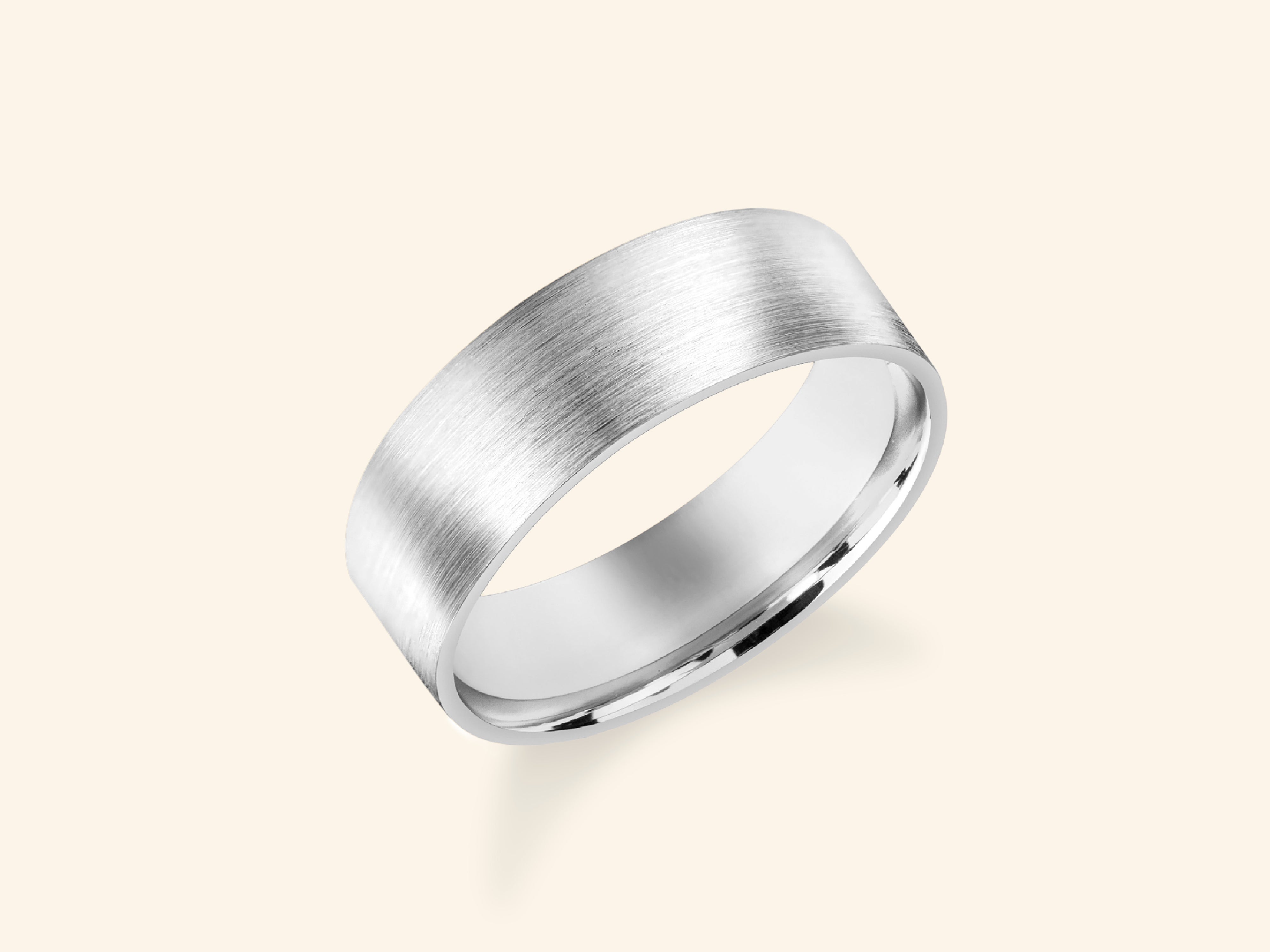 6mm Flat Wedding Band - Matte Brushed