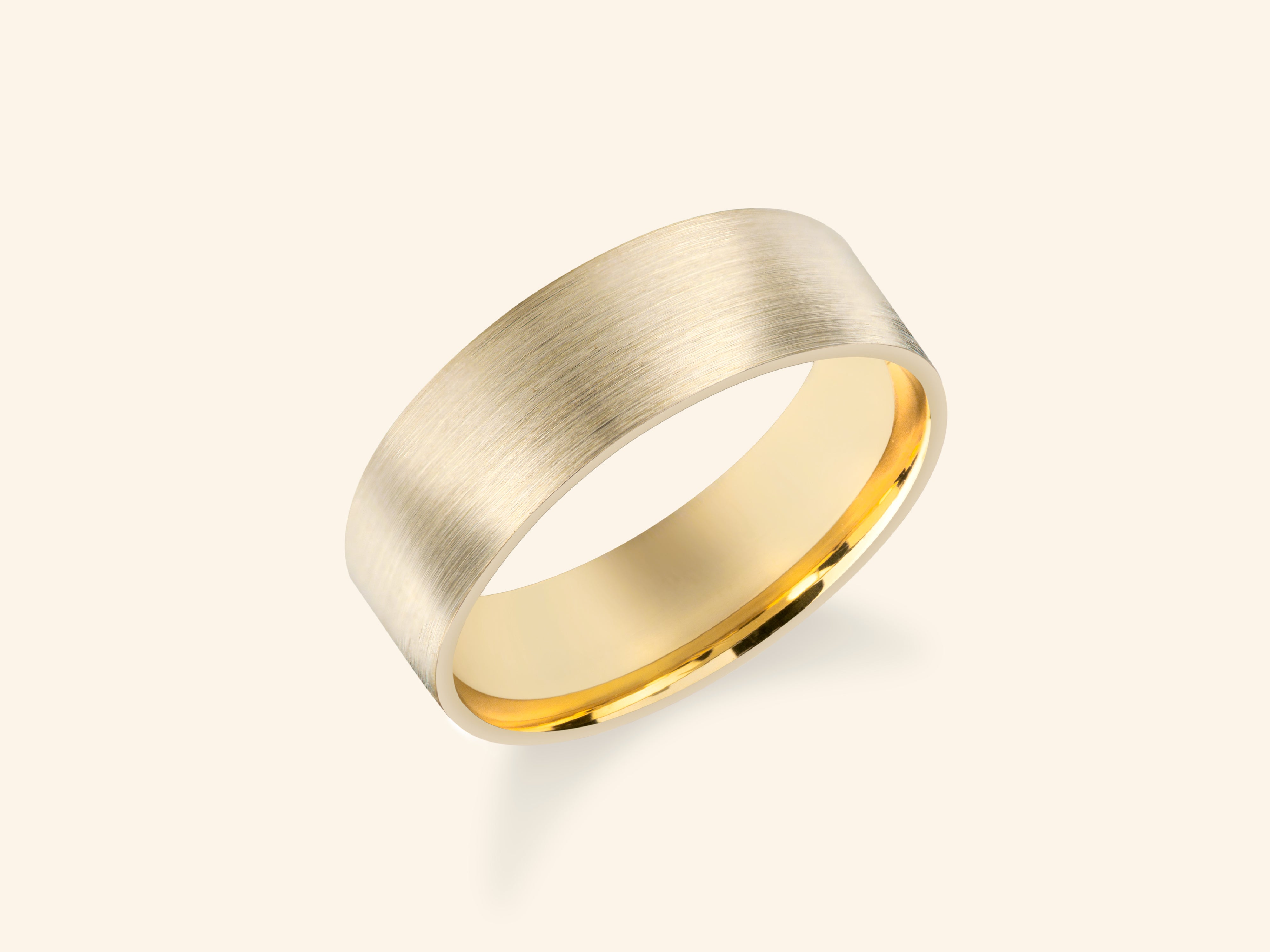 6mm Flat Wedding Band - Matte Brushed