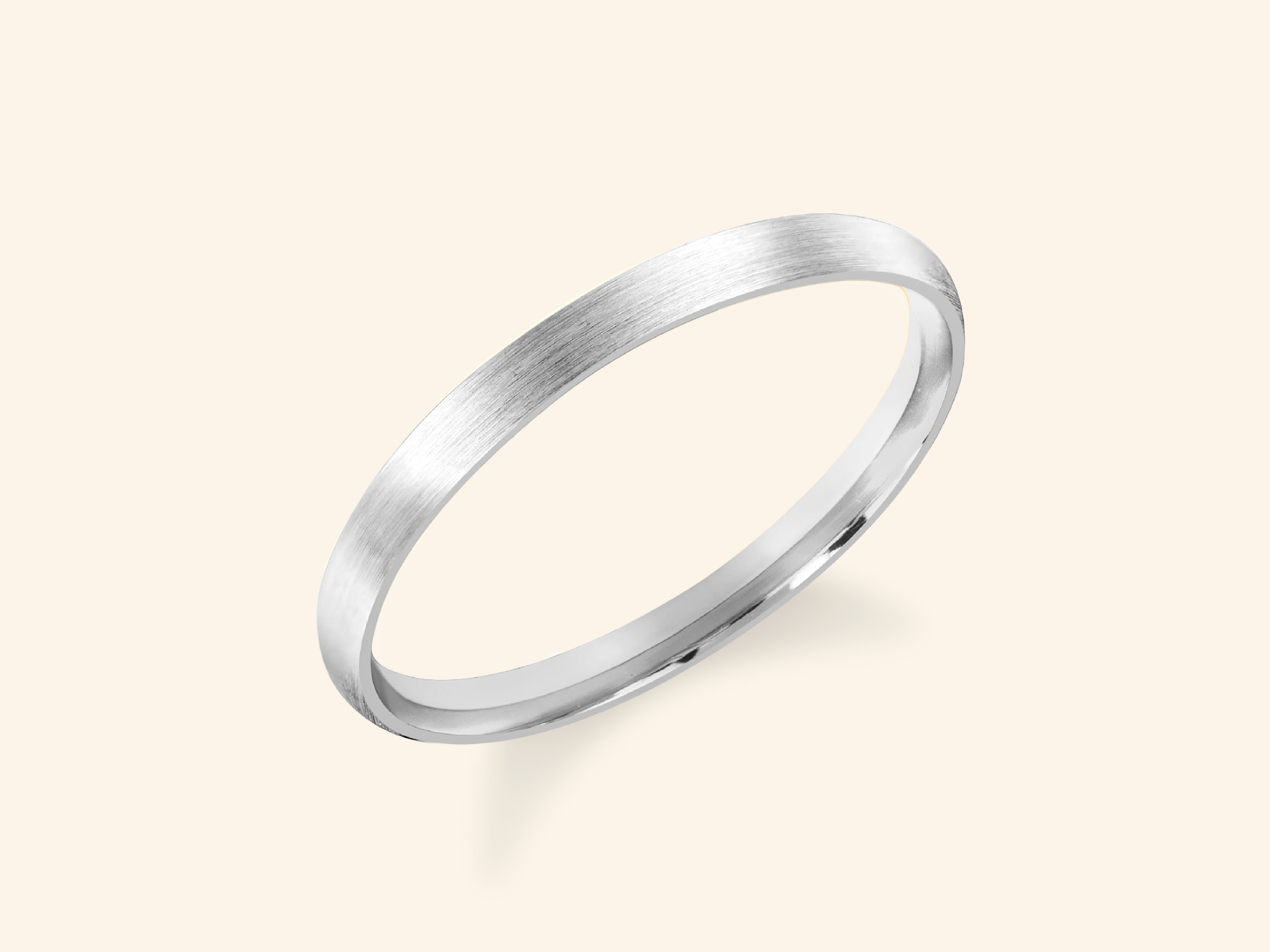 2mm Dome Wedding Band - Matte Brushed