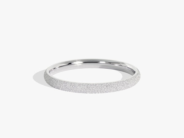 2mm Classic Dome Wedding Band with Stardust Finish