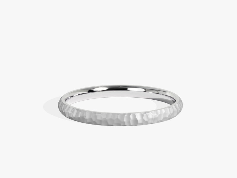 2mm Hammered Dome Wedding Band