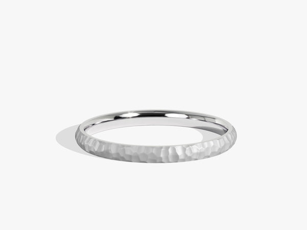 2mm Hammered Dome Wedding Band
