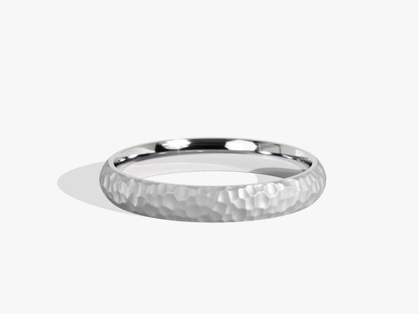 3mm Hammered Dome Wedding Band