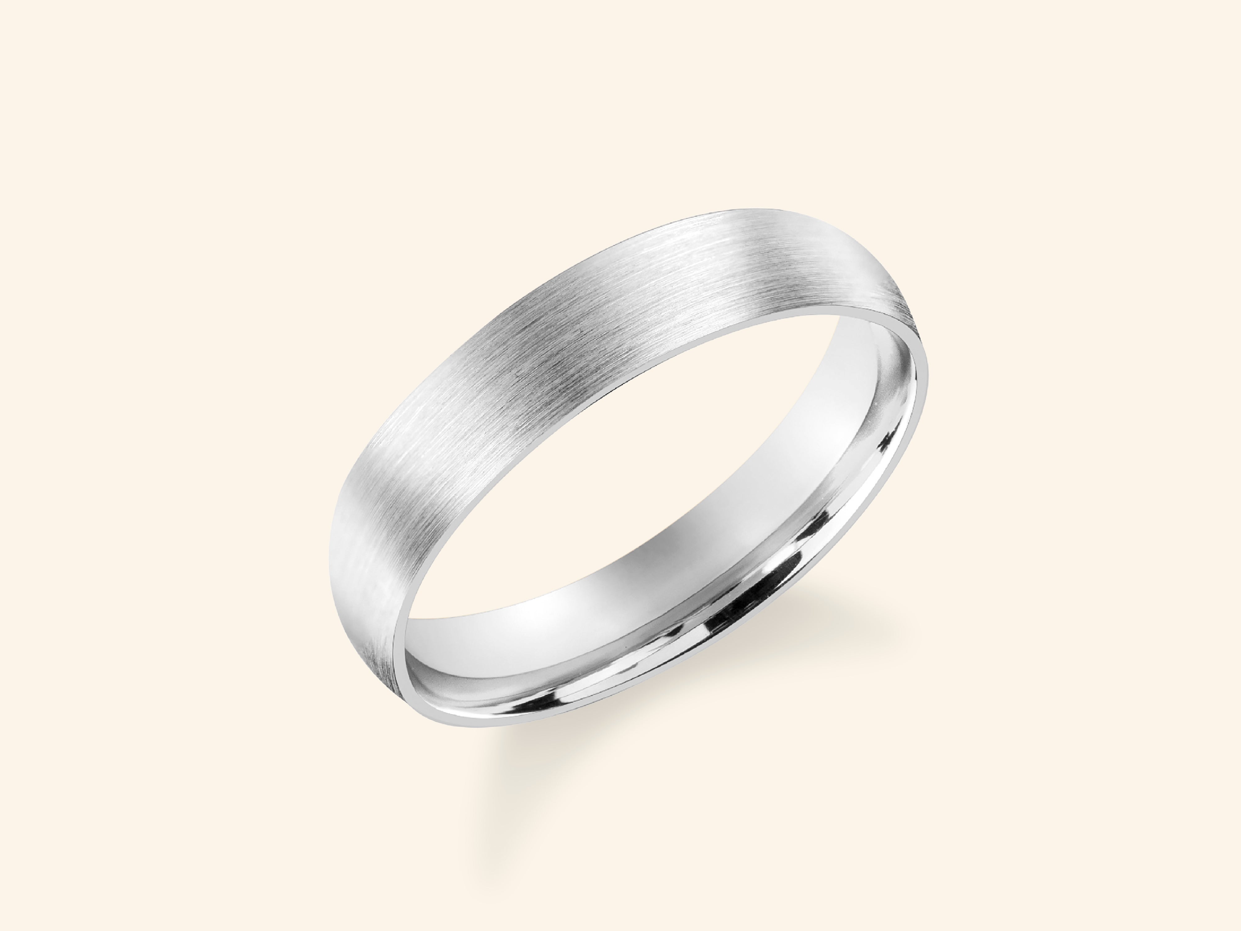 4mm Dome Wedding Band - Matte Brushed