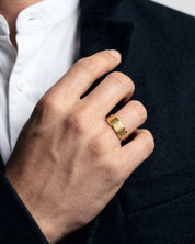 8mm Beveled Edge Wedding Band - Matte Brushed