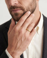 3mm Beveled Edge Wedding Band with Ice Matte Finish