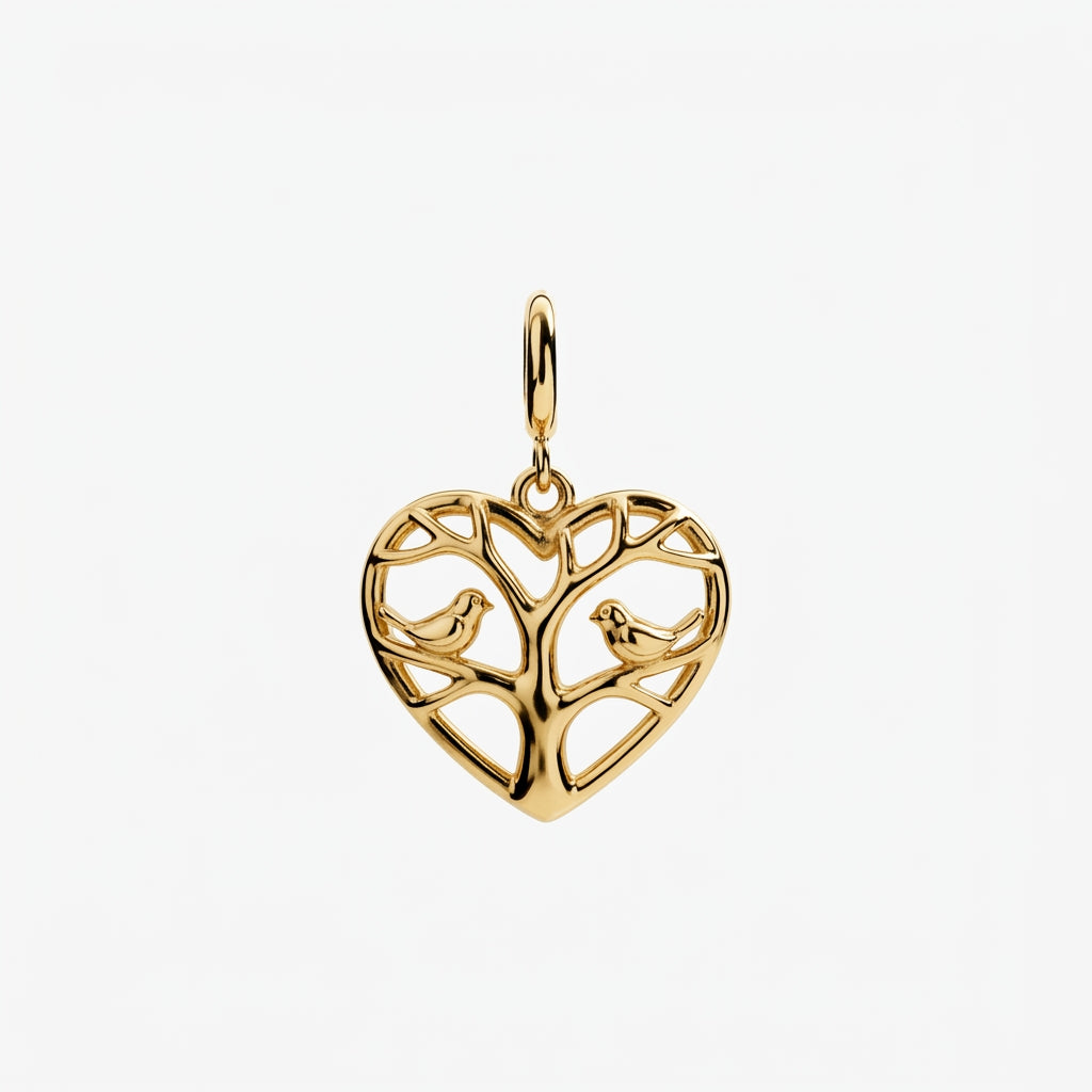 Bird on a Branch Charm on a bracelet chain