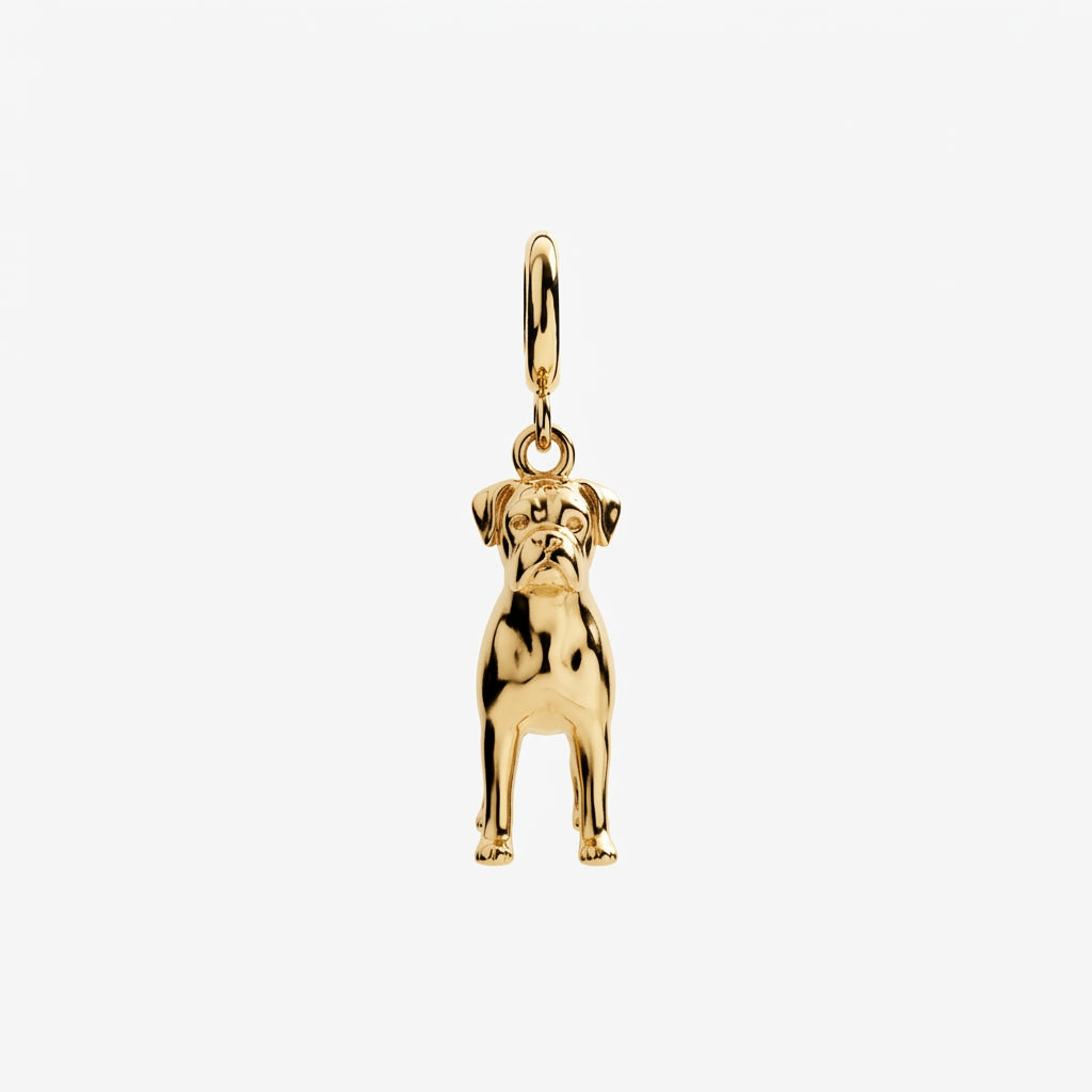 Bird on a Branch Charm in white gold and silver