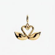 Curled Cat Heart Charm on a necklace chain
