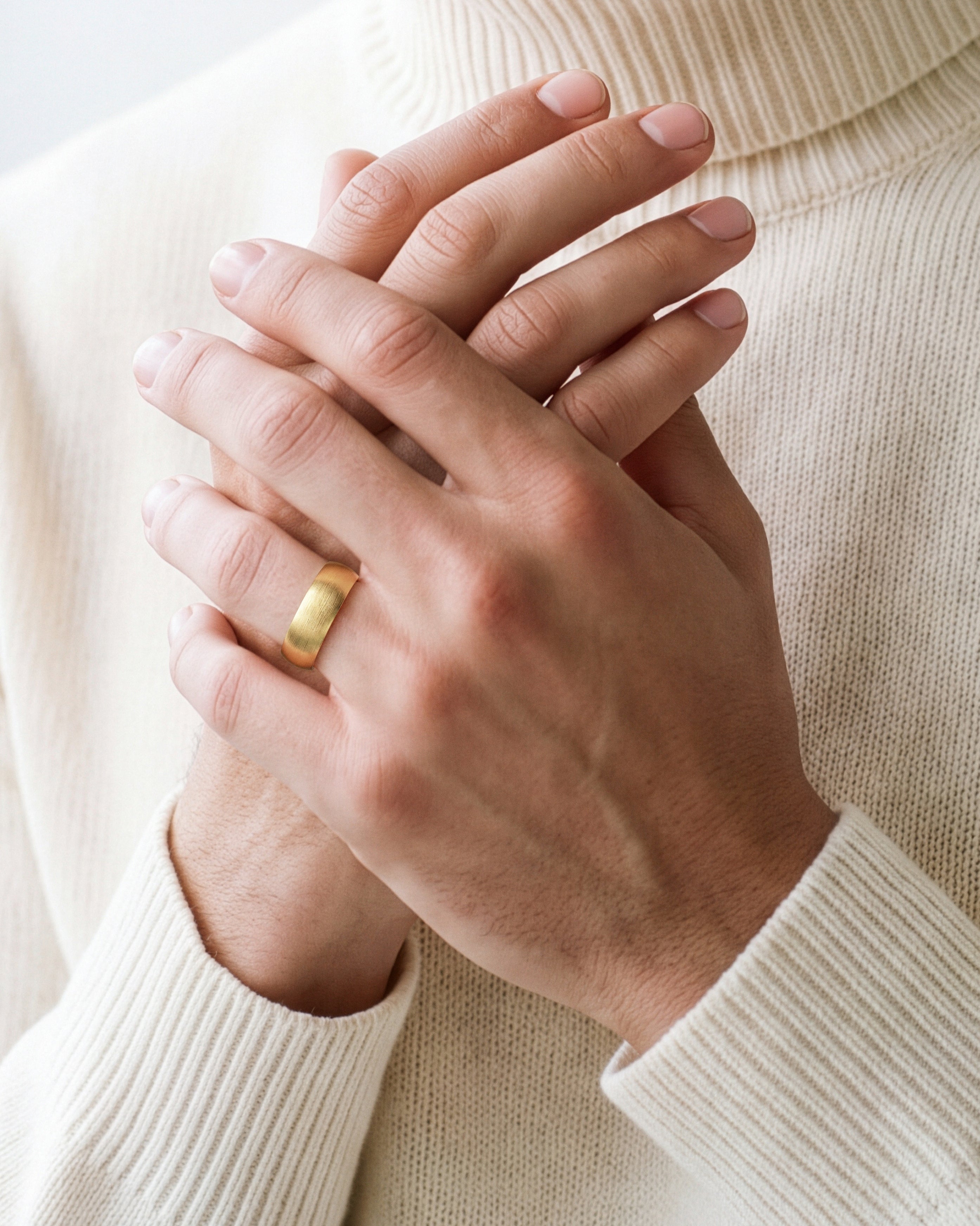 8mm Classic Dome Wedding Band - Matte Brushed