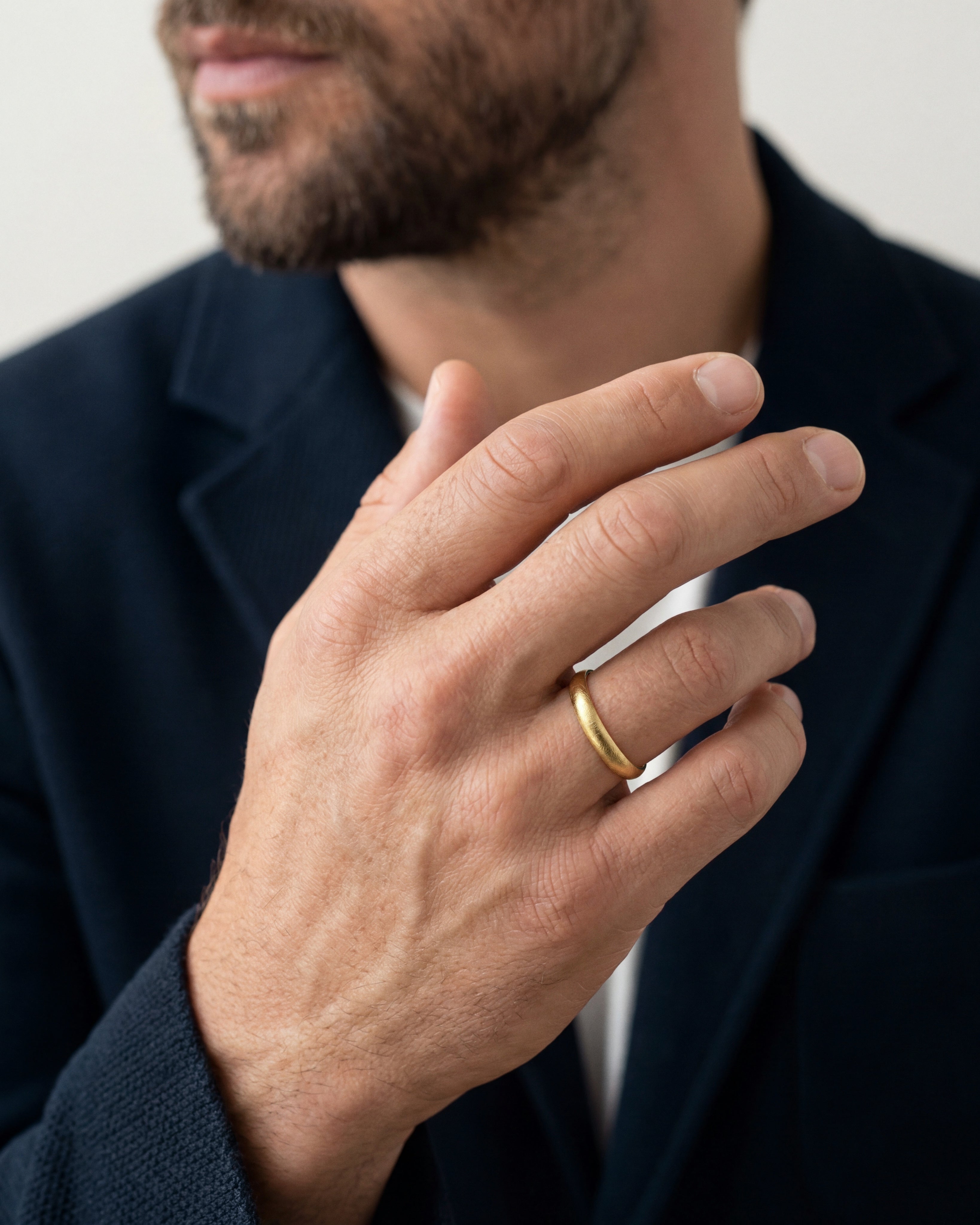 4mm Dome Wedding Band with Ice Matte Finish