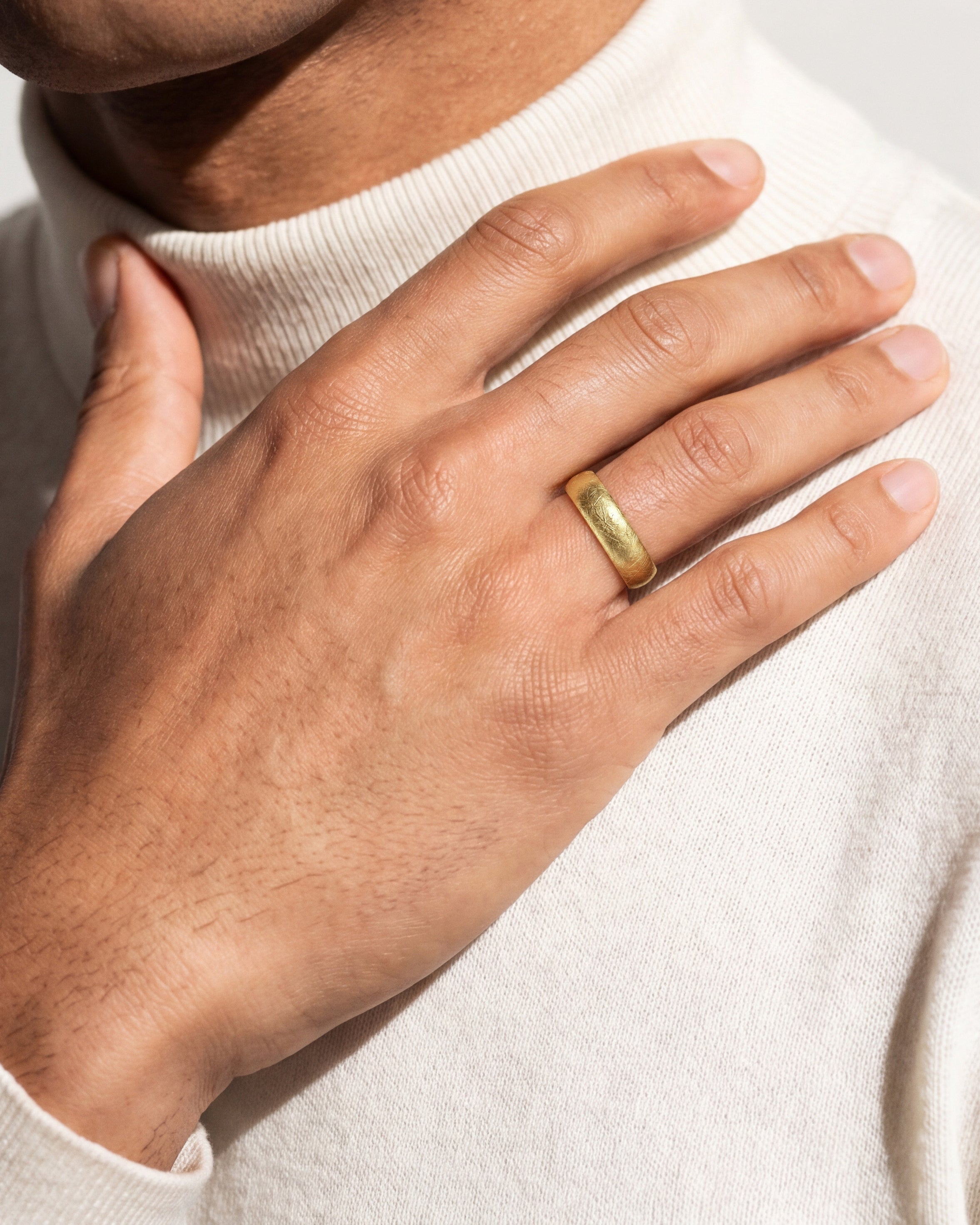 6mm Dome Wedding Band with Ice Matte Finish