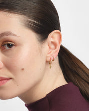 Heart Dangle Huggie Hoops