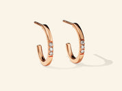 Three Stone Huggie Earrings