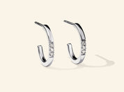 Three Stone Huggie Earrings