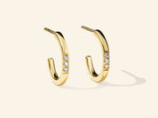 Three Stone Huggie Earrings
