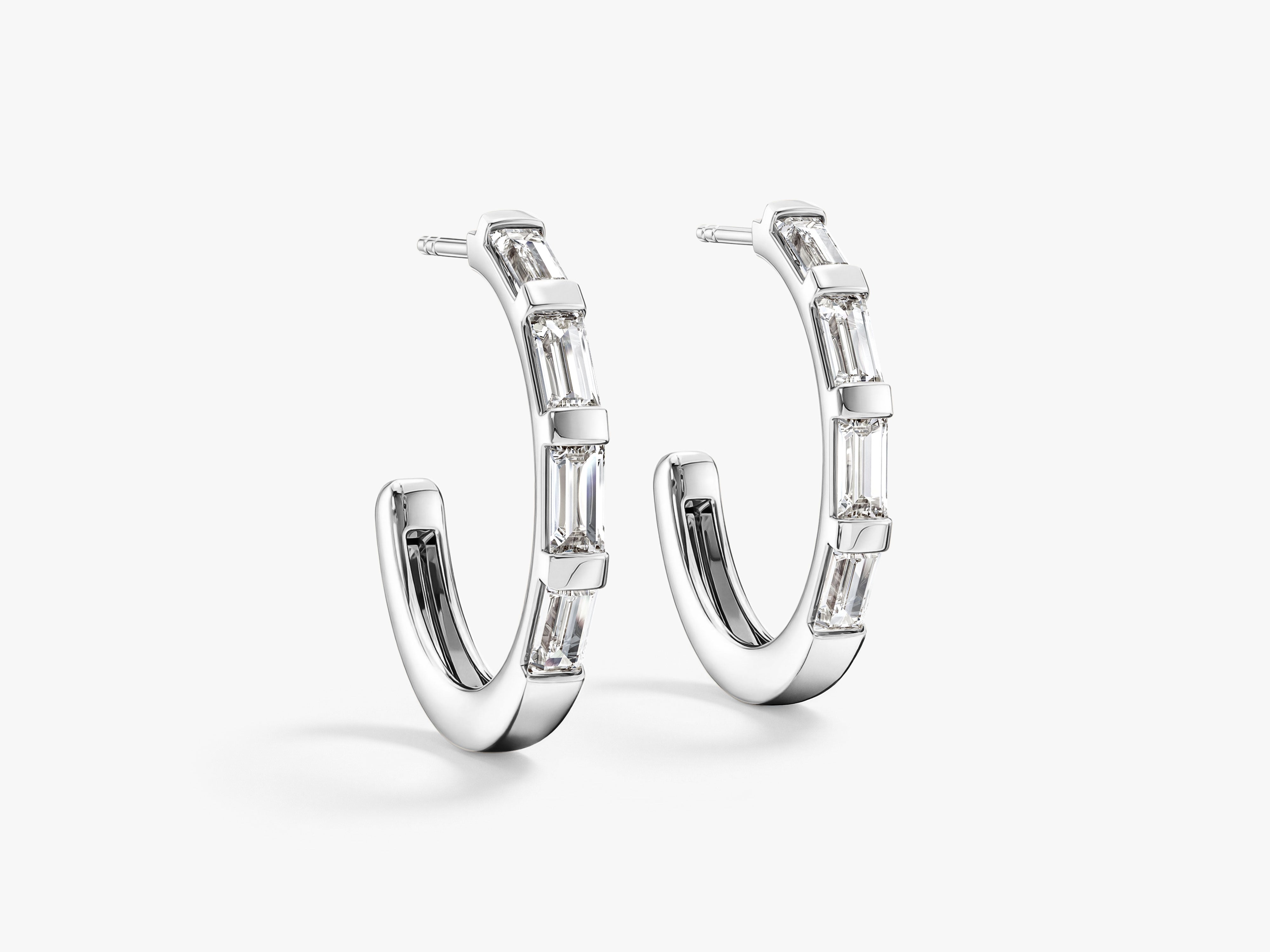 Baguette Edge Hoops