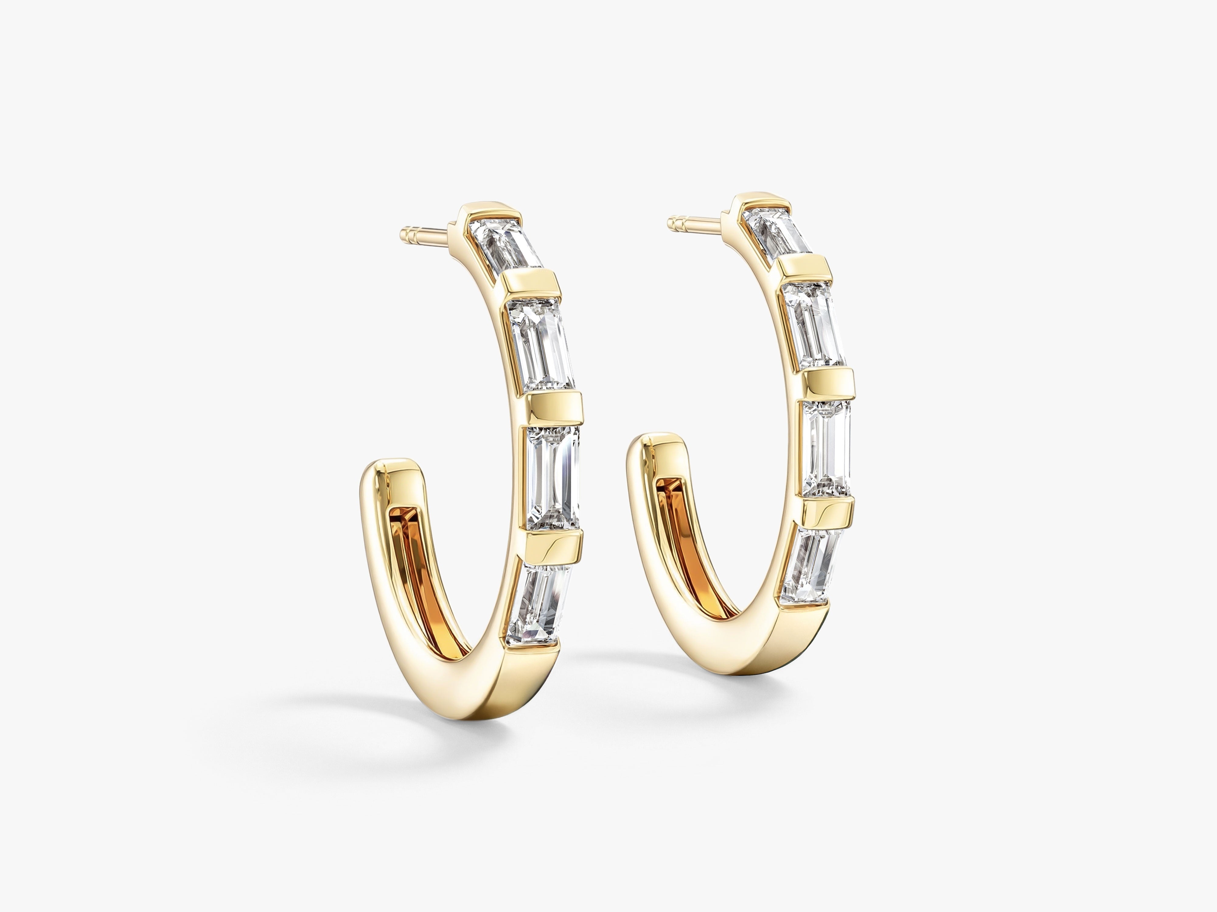 Baguette Edge Hoops