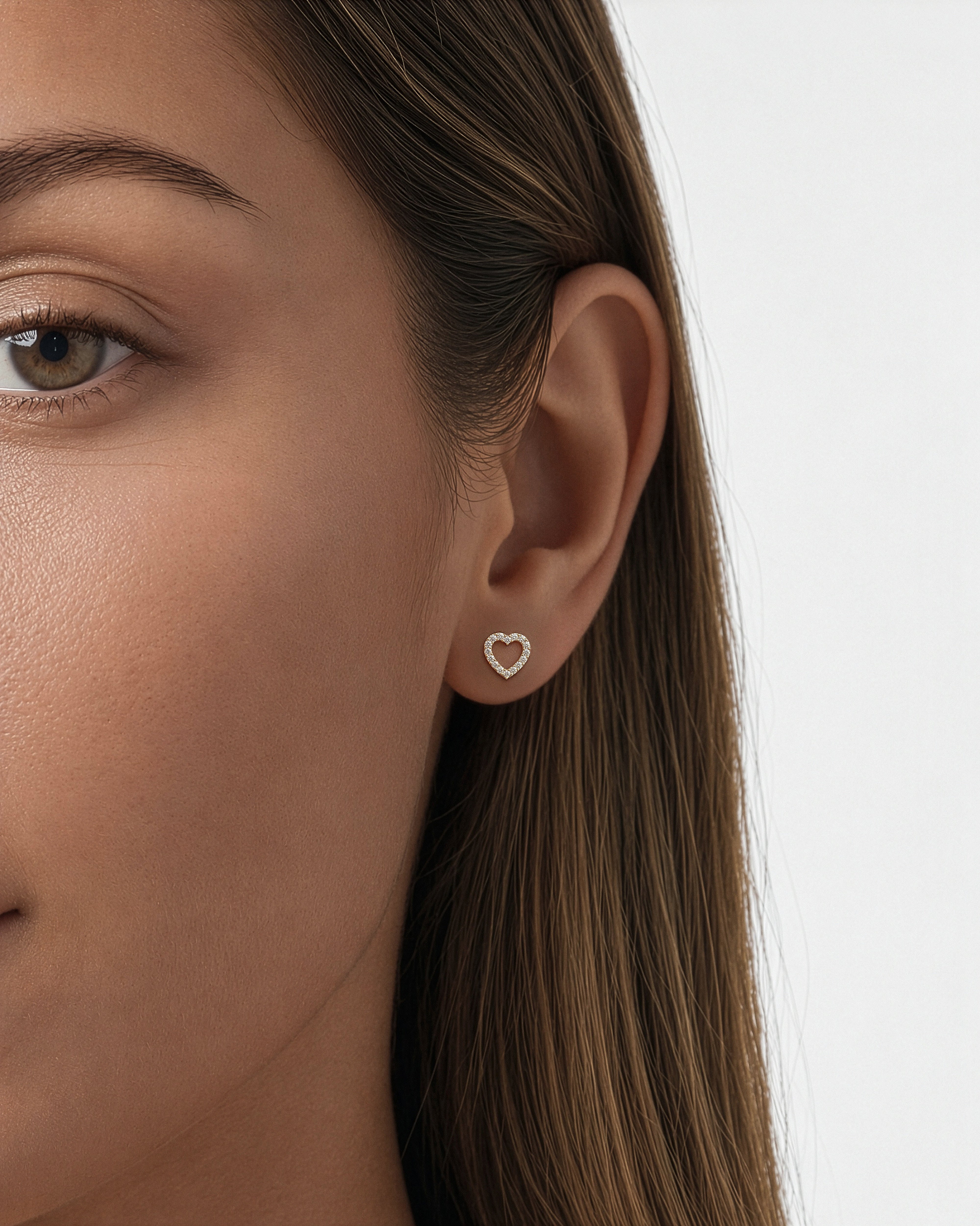 Open Heart Sparkle Studs